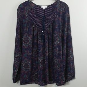 DR2 multicolored Damask Printed Blouse